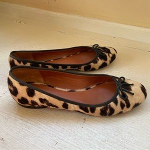 Celine Pony Hair Leopard/Cheetah Ballet Flat with Bow
